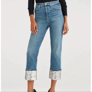 Luxe Vintage Sequin Boyfriend Jean in Muse